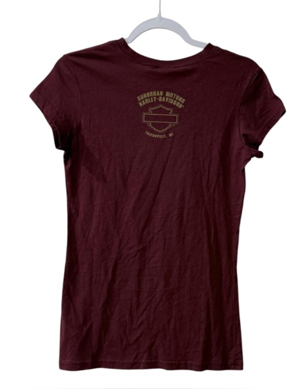 NWT Harley Davidson Good Times Women’s Medium short sleeve maroon crew neck Tee - Picture 2 of 5